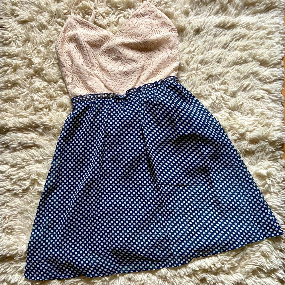 Jodi Kristopher Navy & Cream Dress